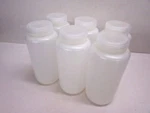 Lot Of (6) Qorpak 32OZ Plastic Bottles, Wide Mouth W/ Lids. Fixed Price $19.99.