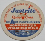 Vintage Milk Bottle Cap Justrite Western Dairy And Ice Cream Joseph Missouri. Fixed Price $9.99.