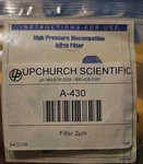 Upchurch Scientific UPA-430 Inline High Pressure Biocompatible Hplc Filter 6K. Fixed Price $33.00.