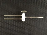 Kontes Kimble Three-way 2MM Double Oblique Bore Stopcock With Glass Plug 10-5/8". Fixed Price $57.99.
