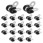 Bonsicoky 20PCS 1/4 Stainless Steel Cable Clamps, Rubber Inch, Black. Fixed Price $9.82.