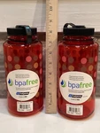 2) Nalgene Tritan Wide Mouth Water Bottles 32 Oz.red Polka Dots. New. Fixed Price $29.99.