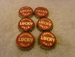 6 Premium Lucky Pale Beer Bottle Crown Caps Cork Back Shiny Nice. Fixed Price $9.99.