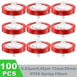 10-100PC Ptfe Syringe Filter 13MM 25MM Diameter, 0.45 Um 0.22 Pore Size, Hplc. Fixed Price $8.27.