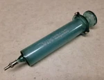 Antique 1930S Vim Emerald No 851 Medical Syringe Green Glass Rare 50CC Large. Fixed Price $122.00.