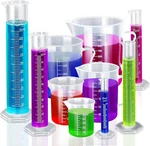 10-PIECE Plastic Graduated Cylinder & Beaker Set For Lab Use. Fixed Price $26.29.