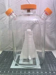 8L Corning Glass Spinner Flask With 120 Mm Flat Center Cap And Angled Sidearms. Fixed Price $1000.00.