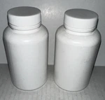 White Pill Bottle Stash Container Alpha 200CC Screw Lid Storage Case Lot X2 4.5". Fixed Price $13.12.