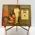 Warren Kimble Wood Photo Box Fetco Calico Cat Jewelry Trinket Cottagecore. Fixed Price $21.00.