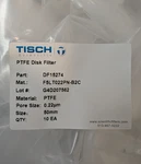 Tisch Ptfe Disk Filter Df 15274, 0.22 50 Mm, 10/PACK, Sealed. Fixed Price $65.00.