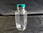 (4) Qorpak 16OZ Glass French Square Wide-mouth Bottle With Green Cap, GLC-01364. Fixed Price $20.99.