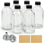 6 Pack, Small Clear Glass Bottles With Lids & 2 Stainless 4OZ,. Fixed Price $21.32.
