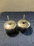Vtg Pair Of Copper Bottom Sauce Pan Pot Lid Revere Ware 2 Qt -94 Clinton, Il Usa. Fixed Price $28.00.