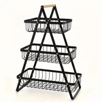 3 Tier Metal Fruit Vegetable Basket Rack Stackable Kitchen Counter Organizer. Fixed Price $26.85.