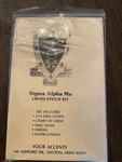 Sigma Alpha Mu Cross Stitch Kit By Your Accents 10" Tall Retired, Vintage. Fixed Price $16.88.