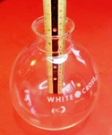 Vintage Round White Cross 1.75 Liter Clear Glass Laboratory Beaker W-L-14. Fixed Price $24.95.