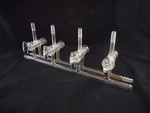 Chemglass 4-PORT Stopcock 1/2 Od Tubes Vacuum Inert Gas Manifold. Fixed Price $268.51.