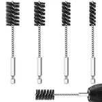 Hicarer 4 Pcs Stainless Steel Wire Brush For Drill Bore Set With Hex Shank. Fixed Price $13.41.