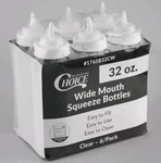 Choice Bottle 32OZ Clear Widemouth Plastic Condiment Bbq Sauce 6 Pack New Sealed. Fixed Price $9.99.