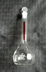 Kimax Class Glass 50ML Red Stripe Tc Volumetric Flask W/ #9 Stopper 28013-50. Fixed Price $14.99.