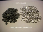 200 Set 20MM Serum Vial Snap On Stoppers Aluminum Flip Off Crimp Cap Seal Lot W. Fixed Price $6.99.