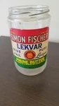 Vintage Simon Fischer Lekvar Prune Butter Glass Jar Bottle Blue Pail. Fixed Price $12.99.