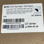 Case- 125 Ea- Bd Disposable 5ML Syringe No Needle Luer-lok Tip 309646. Fixed Price $25.00.