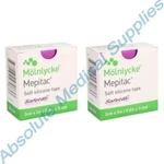 *2-PACKS* Molnlycke Mepitac Soft Silicone Tape Safetac 0.8" X 3.3 Yards 298300. Fixed Price $31.99.