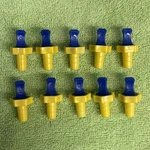 10 Kimble Kimax #9 Polyethylene Flask Length Laboratory Stopper (blue/yellow). Fixed Price $29.95.