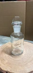 Vtg 18 Pyrex Apothecary Etched 19 Glass Bottle Usa 6 Tall W/ Stopper Ts. Fixed Price $20.00.