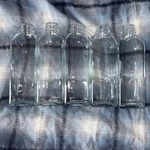 Set Of 5- Kimax Kimble Glass French Square Bottles No Lids Usa 6 Tall 2 Width. Fixed Price $27.95.