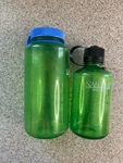 Lot (2) Nalgene 32 Oz. 1000ML & 16OZ 500ML Water Bottle Green. Fixed Price $16.00.