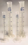 4 Piece Used Azlon #5 Polypropylen Plastic Graduated Cylinder 10ML, 50ML. Fixed Price $8.99.