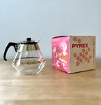 Vintage Pyrex Gold Striped 4 Cup Coffee Carafe Nos Original Box. Fixed Price $65.00.