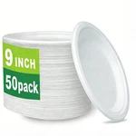 50PACK 9IN Food-grade Disposable Dinner Plates Leak-proof & Microwave-safe. Fixed Price $25.00.