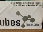 13 X 100 Mm Borosilicate Disposable Glass Tubes, Globe Scientific Brand, 750 Pcs. Fixed Price $60.00.