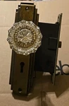 Vtg Brass Art Deco Plates Sargent Door Lock Hardware Salvage Key Glass Knobs. Fixed Price $75.00.