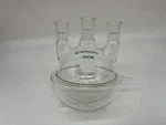 Chemglass CG-1537-04 Half Jacketed Heavy Flask 3-NECK 24/40 Vertical. Fixed Price $375.00.