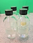 (4) Wheaton 250ML Glass Graduated Media Storage Bottle With Screw Cap Usa. Fixed Price $22.00.