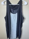 Banana Republic Med Silk Dark Gray Tank Top With Center Pleat - P2P 20 Len 26.5. Fixed Price $22.00.
