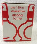 Vtg 120 Ml 4OZ Alcohol Burner By Wheaton Scientific Glass Wick Cap Box - Used. Fixed Price $15.99.