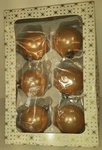 6 Vtg Christmas Peachy Pink Pearl Glass Ornament 2.5 Balls Silver Cap No Marks. Fixed Price $12.88.
