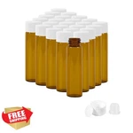 Cadbibe 20ML Amber Glass Vials, White Caps, Stoppers, 25 Pcs. Fixed Price $27.99.