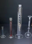Lot Of 4 Assorted Laboratory Flasks Kimax/pyrex 500, 100, 25, 25ML. Fixed Price $75.00.
