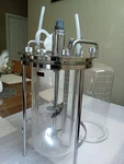 Sartorius Stedim 5L Double Wall Jacketed Glass Bioreactor Fermenter 1.4404/3475. Fixed Price $3950.00.
