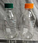 X2 Pyrex 1000 Ml 1L Glass Media Bottle With Cap #1395 Made In Germany. Fixed Price $18.00.
