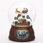 Roman Musical Santa And Train Revolving Snow Globe. Fixed Price $77.95.