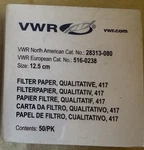 Vwr Grade 417 Qualitative Filter Paper 12.5 Cm. Two Boxes, 50 Count Each.. Fixed Price $25.00.