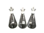 (3) Corning Pyrex 500ML Glass Determination Erlenmeyer Flask W/ #22I Stopper B. Fixed Price $44.99.
