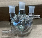 Chemglass Heavy Wall Jacketed 50 Ml Round Bottom Straight 3-NECK Flask, CG-1538. Fixed Price $350.00.